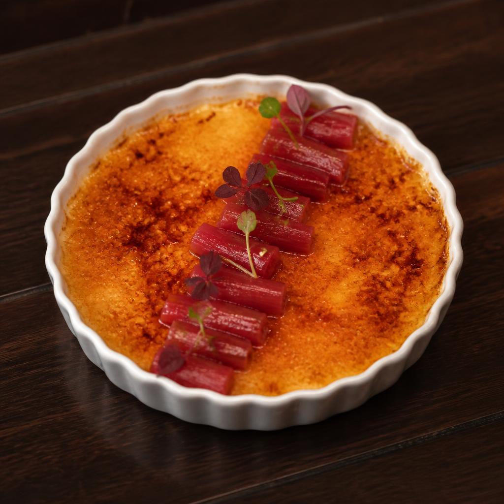 Rhubarb crème brûlée